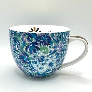 Lily Pulitzer Ceramic Mug Teacup Floral Watercolor Abstract 12 oz